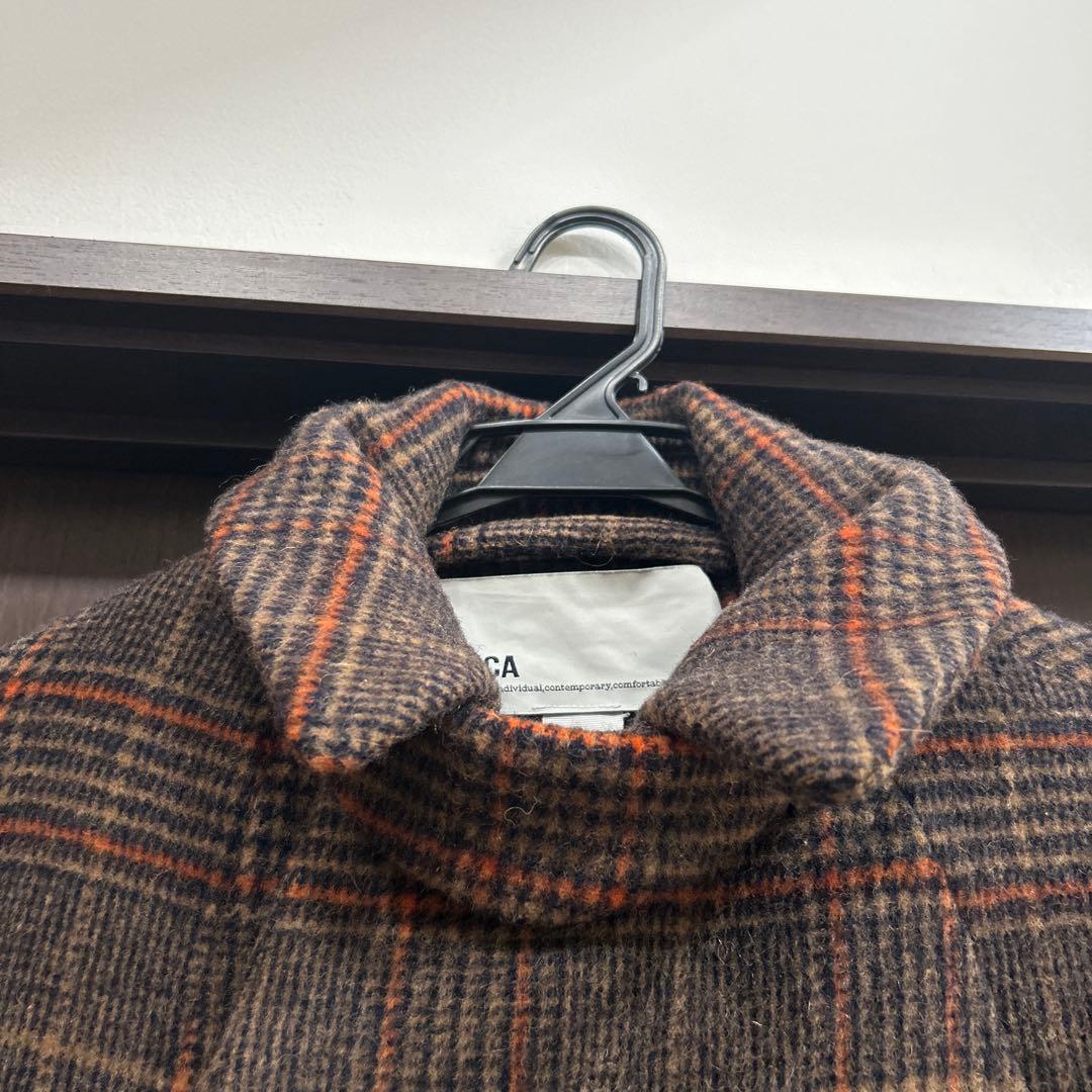 TICCA チェック柄 ダブルブレストコート