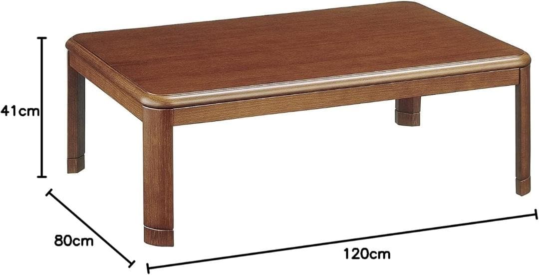 [山善]こたつ テーブル 幅120×奥行80 長方形 WG-F1205H(MB)