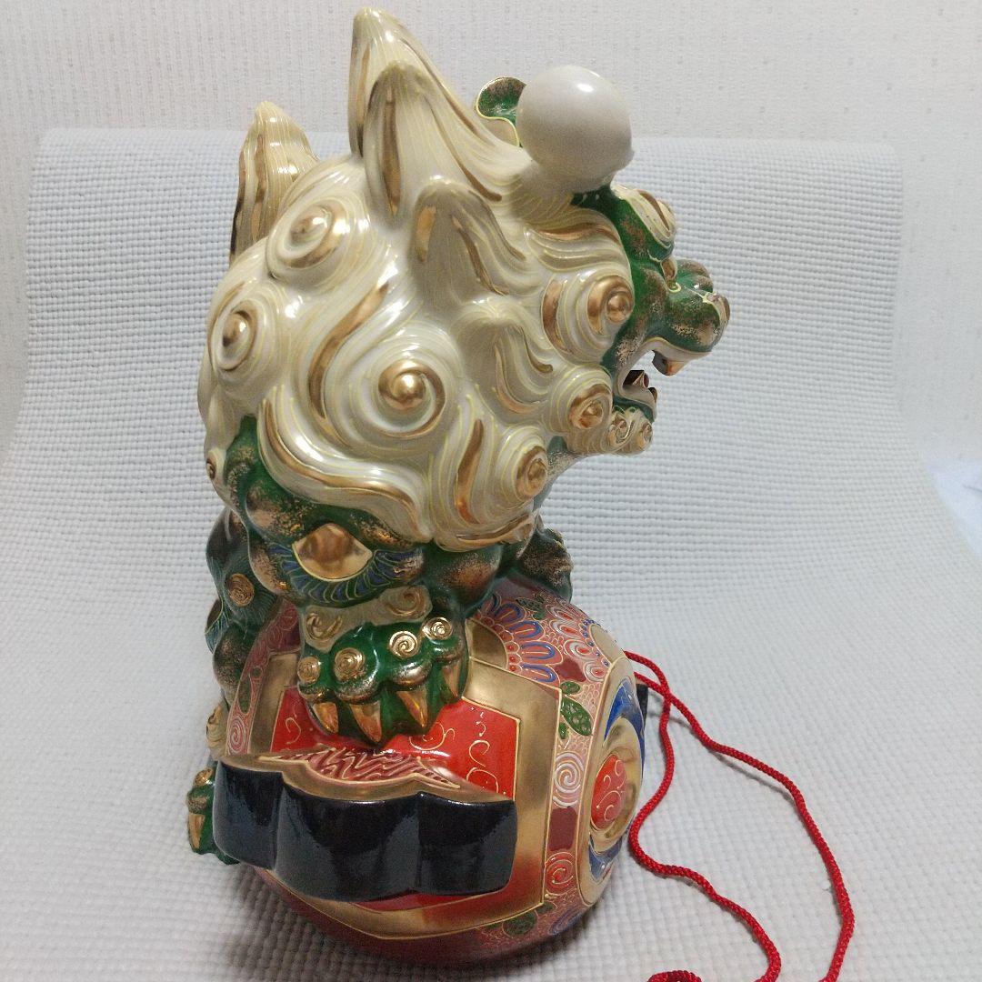 N*n様 打出の小槌♪30cm狛犬 レア色 金運/魔除け 九谷焼