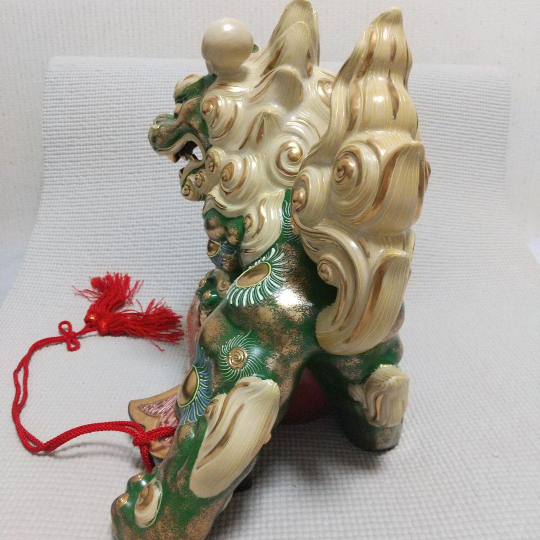 N*n様 打出の小槌♪30cm狛犬 レア色 金運/魔除け 九谷焼