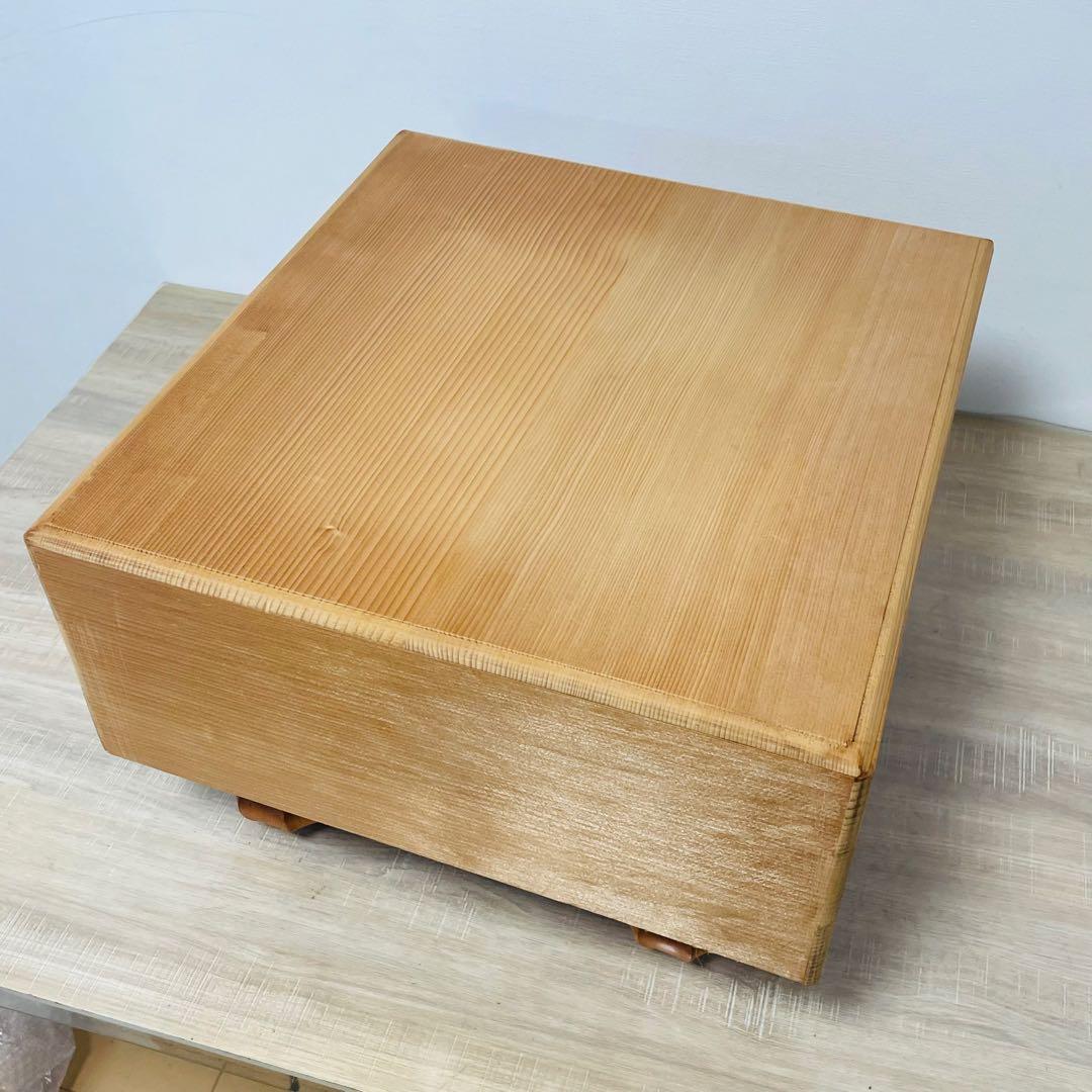 ★美品★ 囲碁 碁盤 天柾 柾目 ヘソ 脚付き 桐製盤覆い