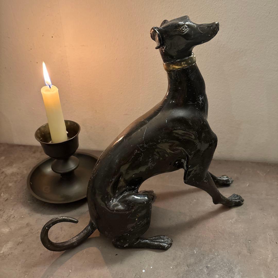 グレイハウンド　ブロンズ　置物　鉄製　ビンテージ　レトロ　ワイマナラー