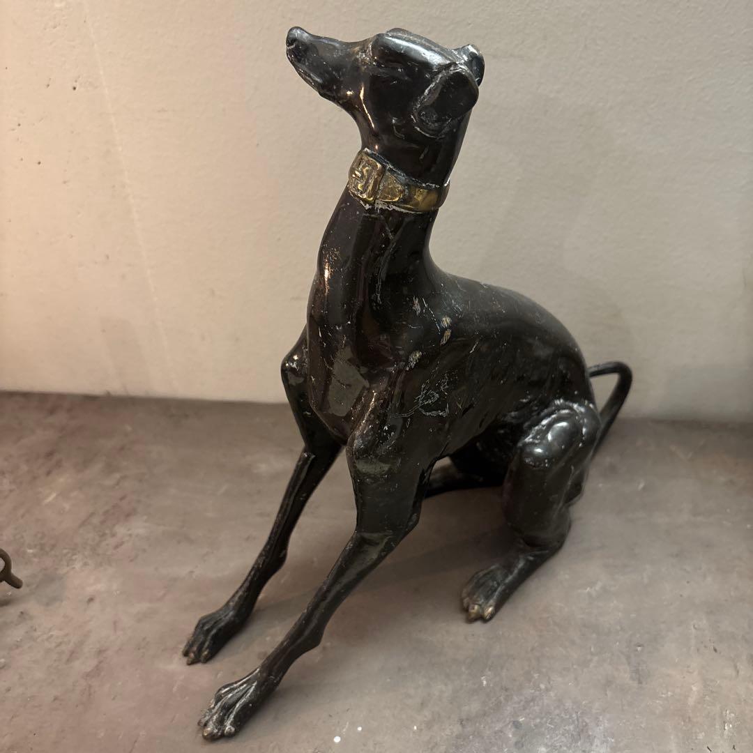 グレイハウンド　ブロンズ　置物　鉄製　ビンテージ　レトロ　ワイマナラー