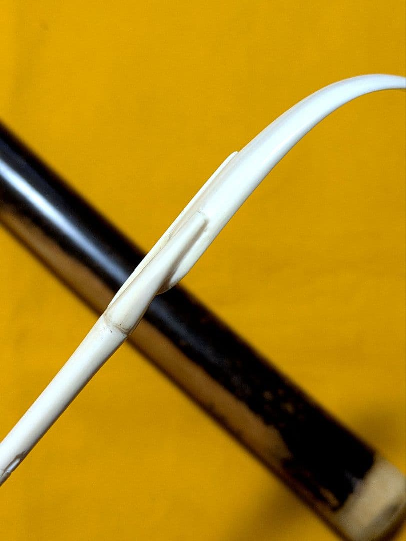 【閉店売り尽し】手彫茶杓　笹之葉型短寸（箱入仕覆寸）