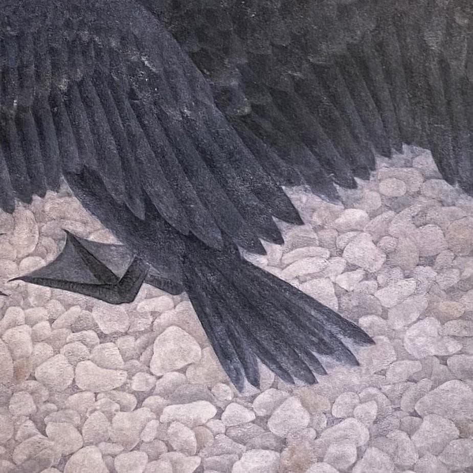 斎藤満栄、【鵜】、希少な額装用画集より、新品額装付、状態良好