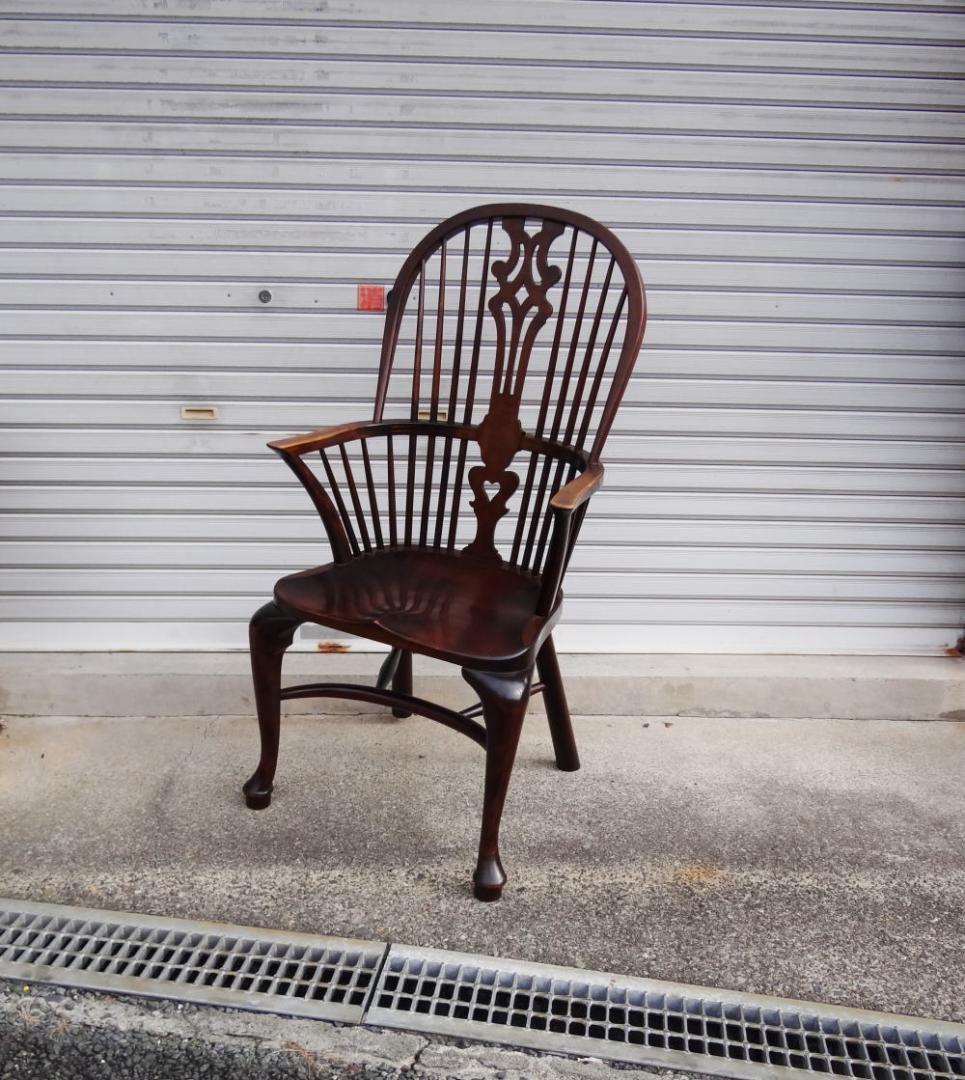 松本民芸家具　猫脚　ウインザーチェア　シール有　作者　「中」　美品