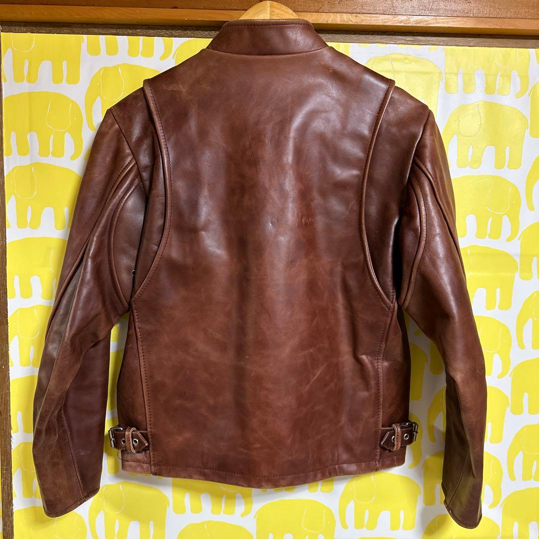 EURO LEATHER ブラウンレザー シングルライダースジャケット