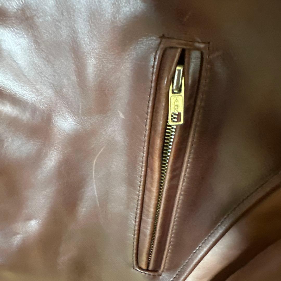 EURO LEATHER ブラウンレザー シングルライダースジャケット