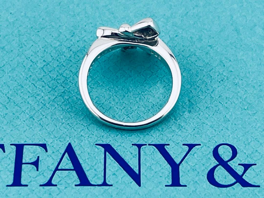 c924 オールド　ティファニー　1990 リボン　リング　925 約8.5号