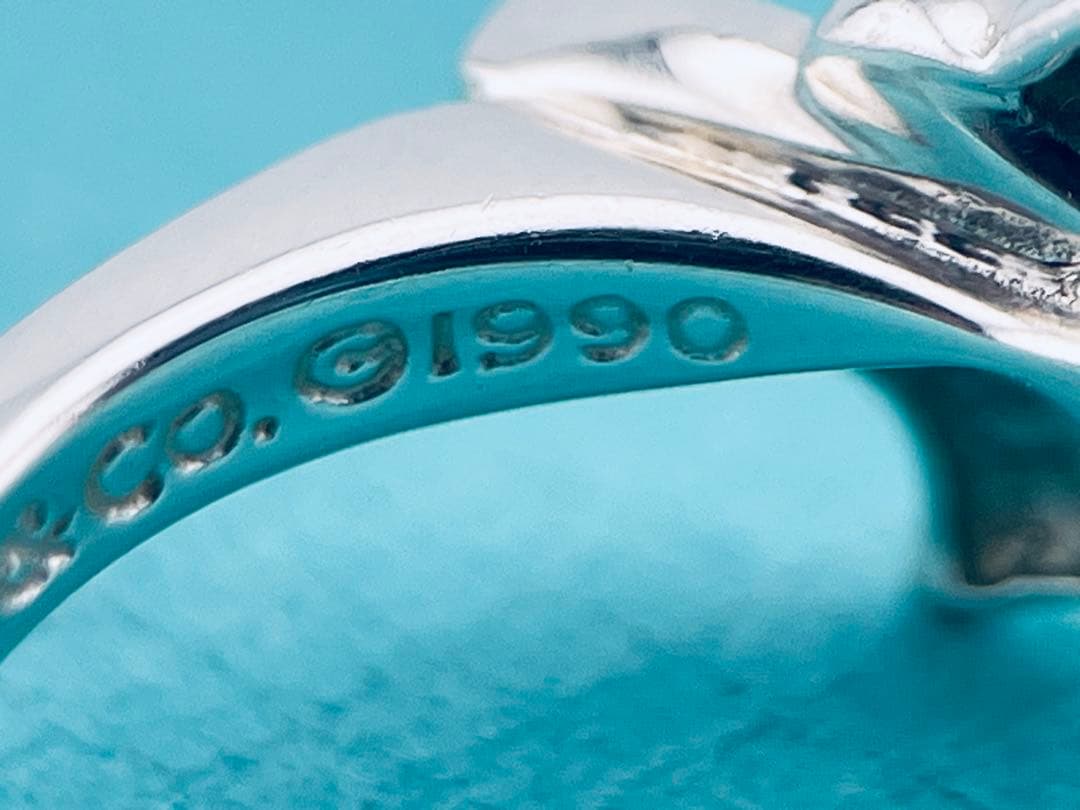 c924 オールド　ティファニー　1990 リボン　リング　925 約8.5号