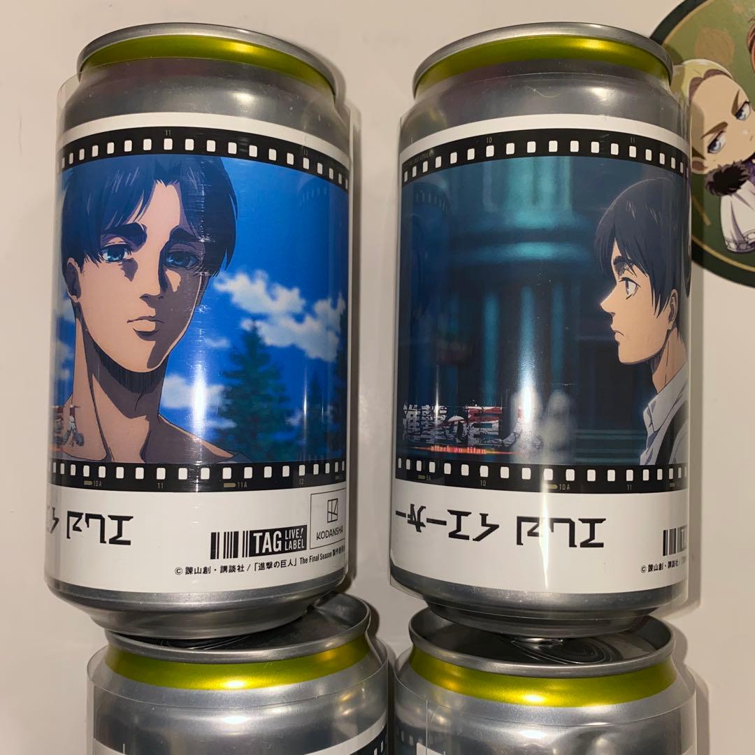 進撃の巨人　ステッカー&ポストカードブック　サントリー　オリジナルラベル缶　紙類