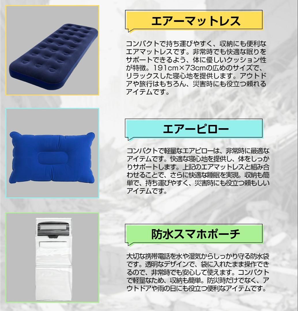 防災リュック 防災士監修 非常用持ち出しセット 47点セット 1人用 新品 軽量