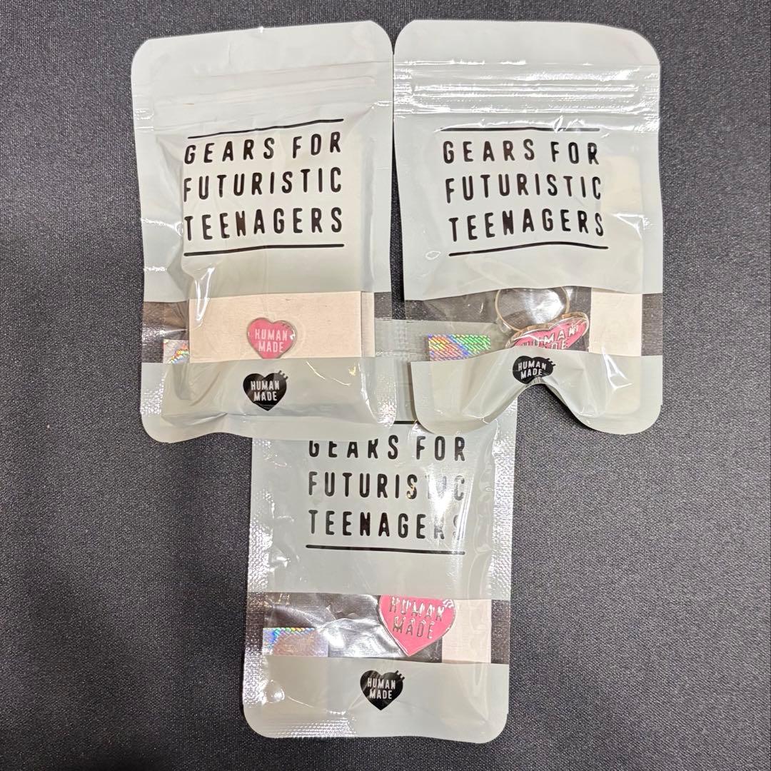 新品未開封 HUMAN MADE ハート ネックレス リング イヤリング 3点