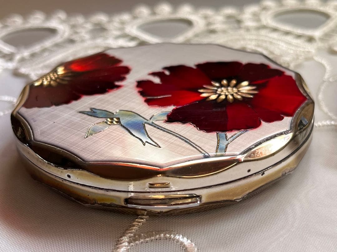 昭和レトロ　ヴィンテージ　コンパクト　ミラー　化粧鏡　ライター型香水スプレー