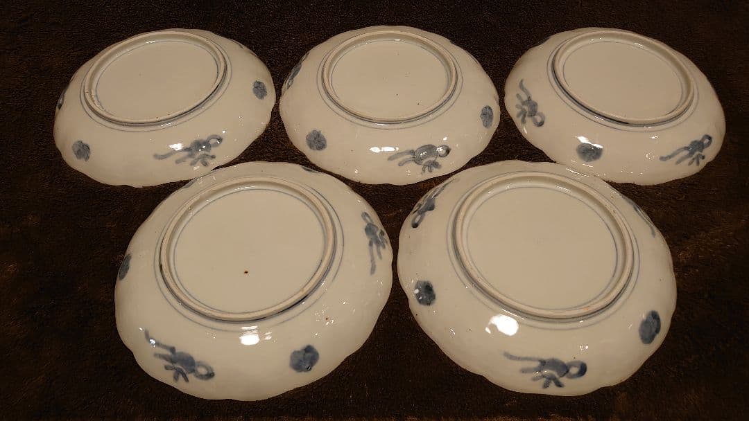 大聖寺伊万里　古伊万里　伊万里　中皿　7寸皿　蔵出し　5客