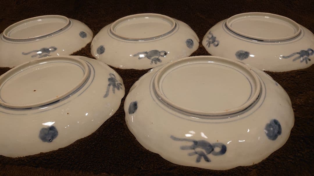 大聖寺伊万里　古伊万里　伊万里　中皿　7寸皿　蔵出し　5客