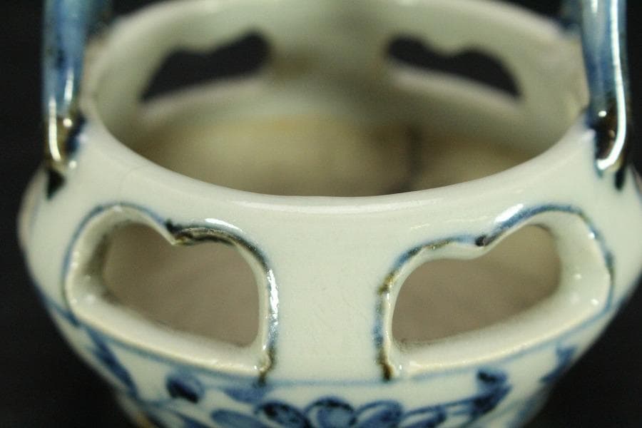 中国美術 青花 手付 器(HA512)