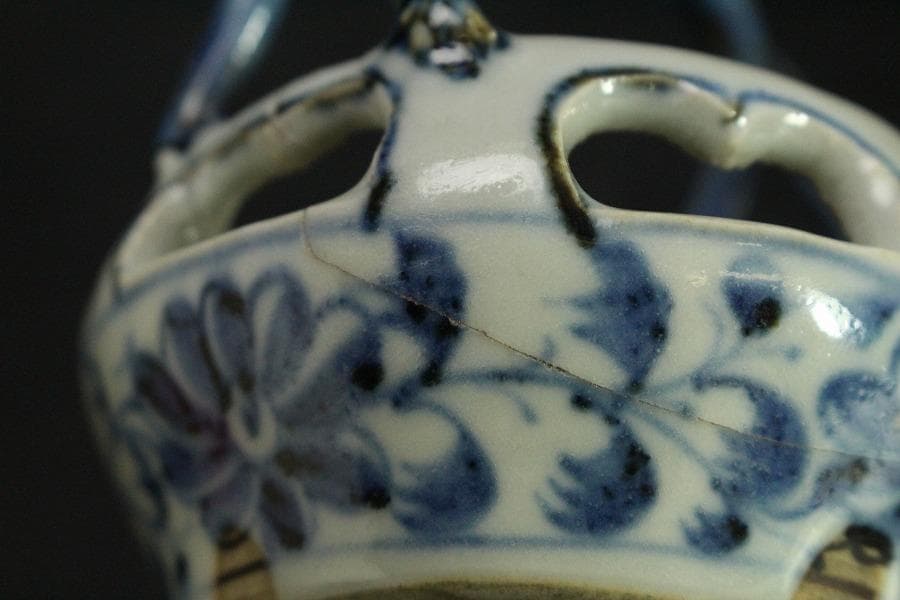 中国美術 青花 手付 器(HA512)