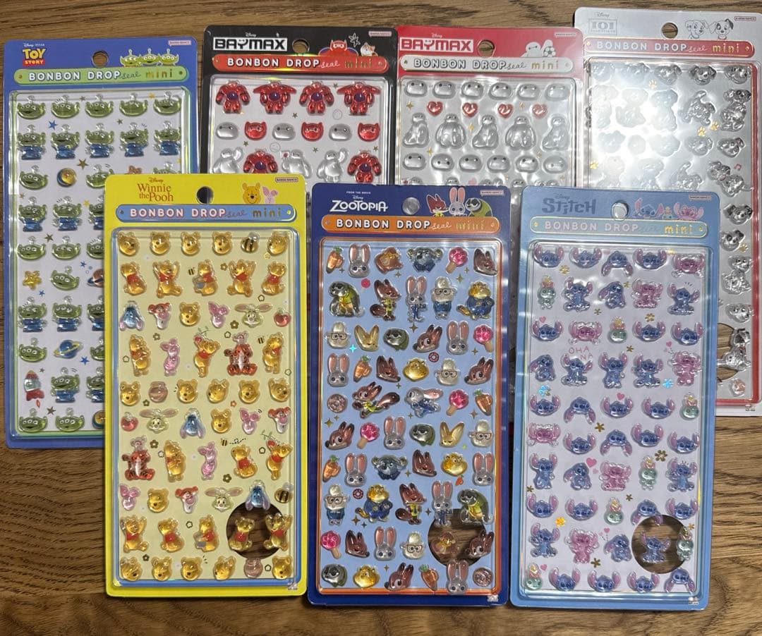 【正規品】ディズニー ボンボンドロップシールmini 7点セット