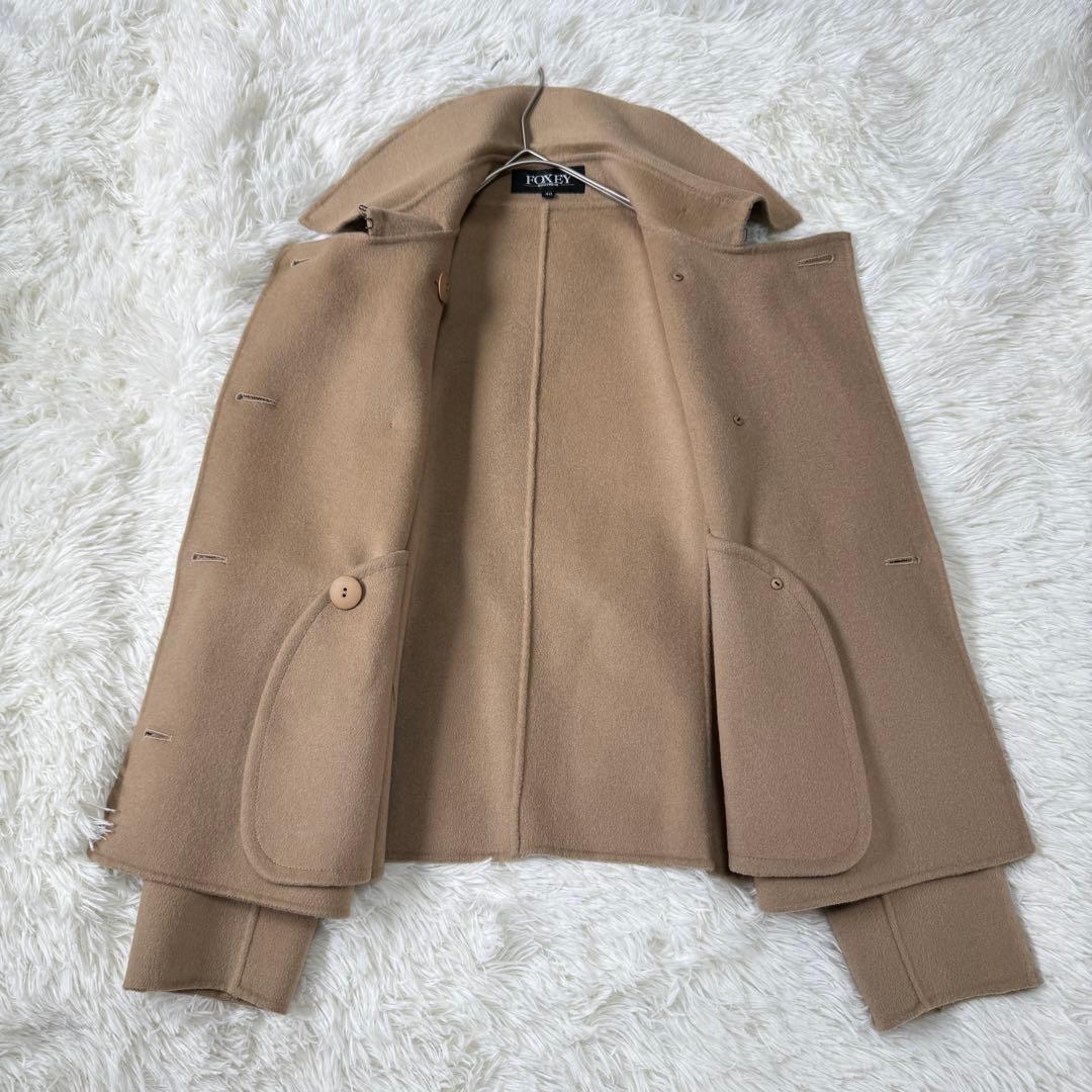 美品✨ フォクシー［40］ショートコート ジャケット カシミヤ100% ベージュ