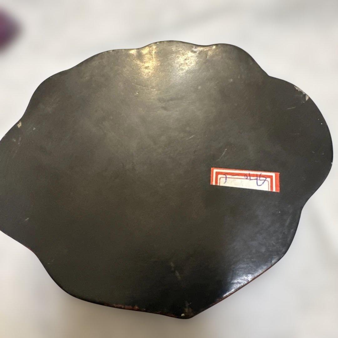 中国 清時代 インテリア　漆器 重箱 鹿と鳥のデザイン