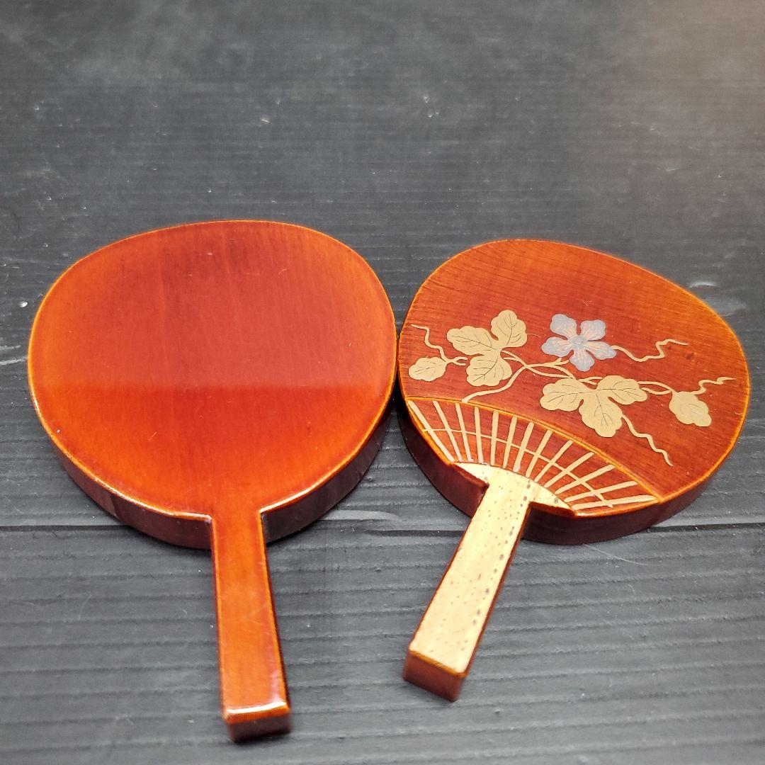 香合 茶道具 夕顔蒔絵 団扇香合 坂田峰俊 共箱