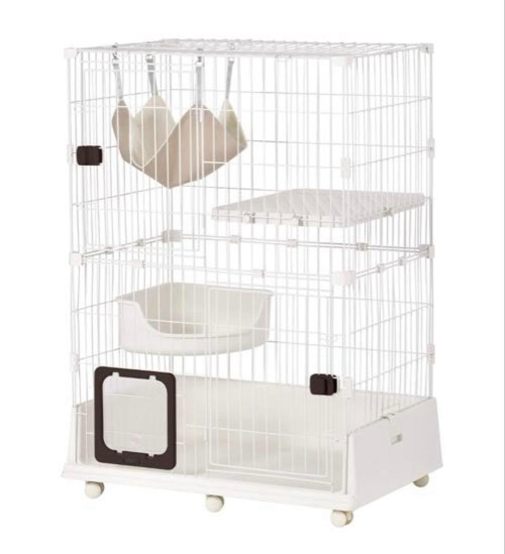 BTM 猫 ケージ キャットケージ 2段 ペットケージ キャスター付 猫ゲージ