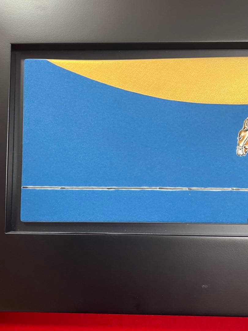 芸術院賞受賞 武腰一憲 サマルカンドブルー 陶額『色絵 遠い日』 K373