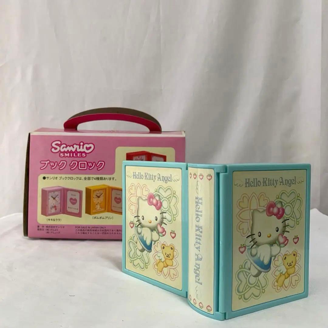 当時物！レア　エンジェル　キティ ブッククロック 置時計 写真 本型　1998