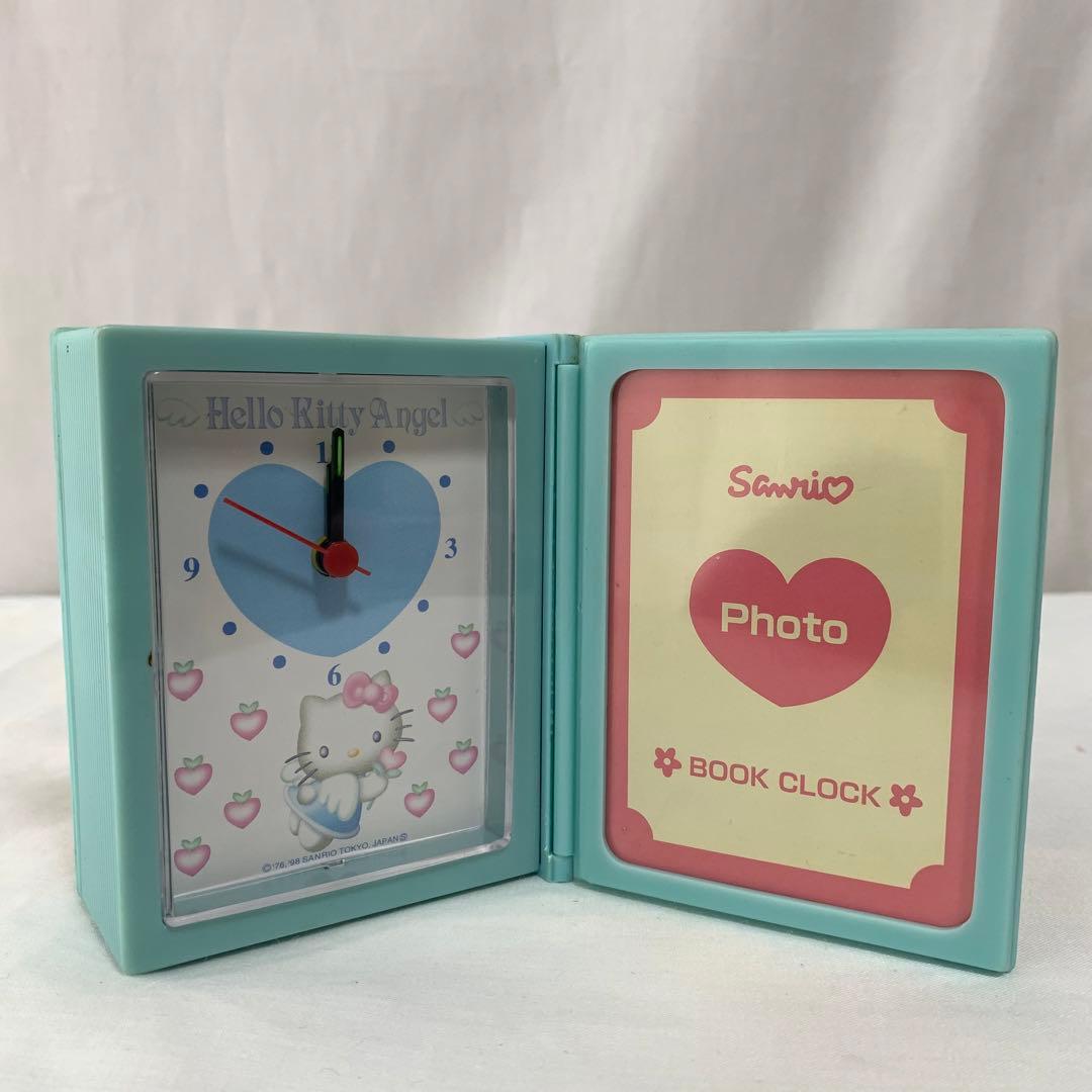 当時物！レア　エンジェル　キティ ブッククロック 置時計 写真 本型　1998