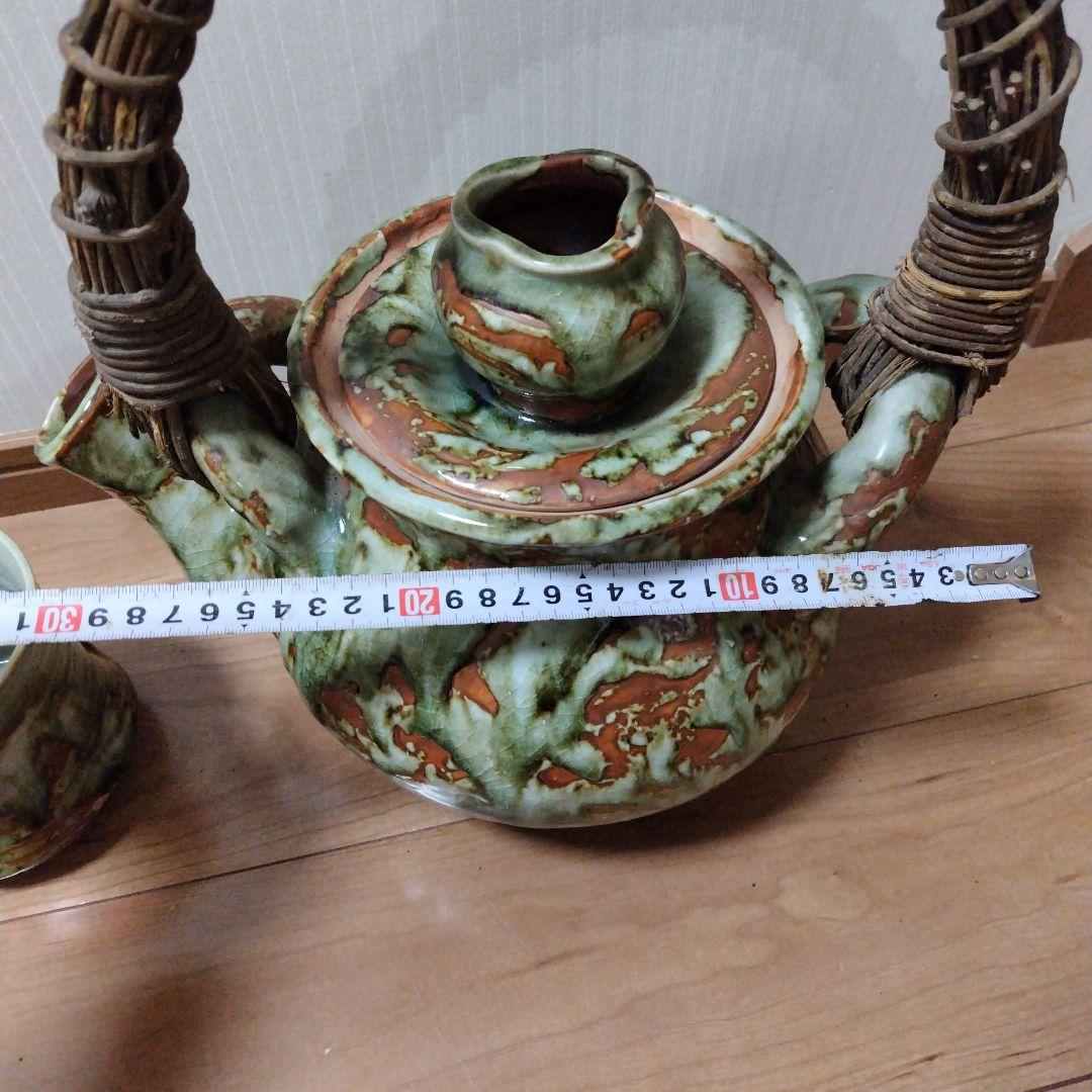 巨大陶器製急須と巨大湯呑みセット 森山焼