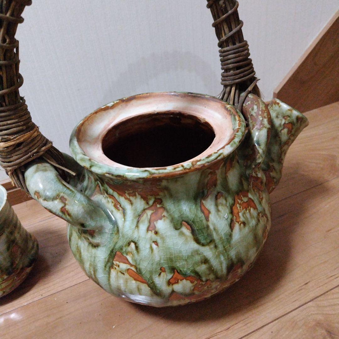 巨大陶器製急須と巨大湯呑みセット 森山焼