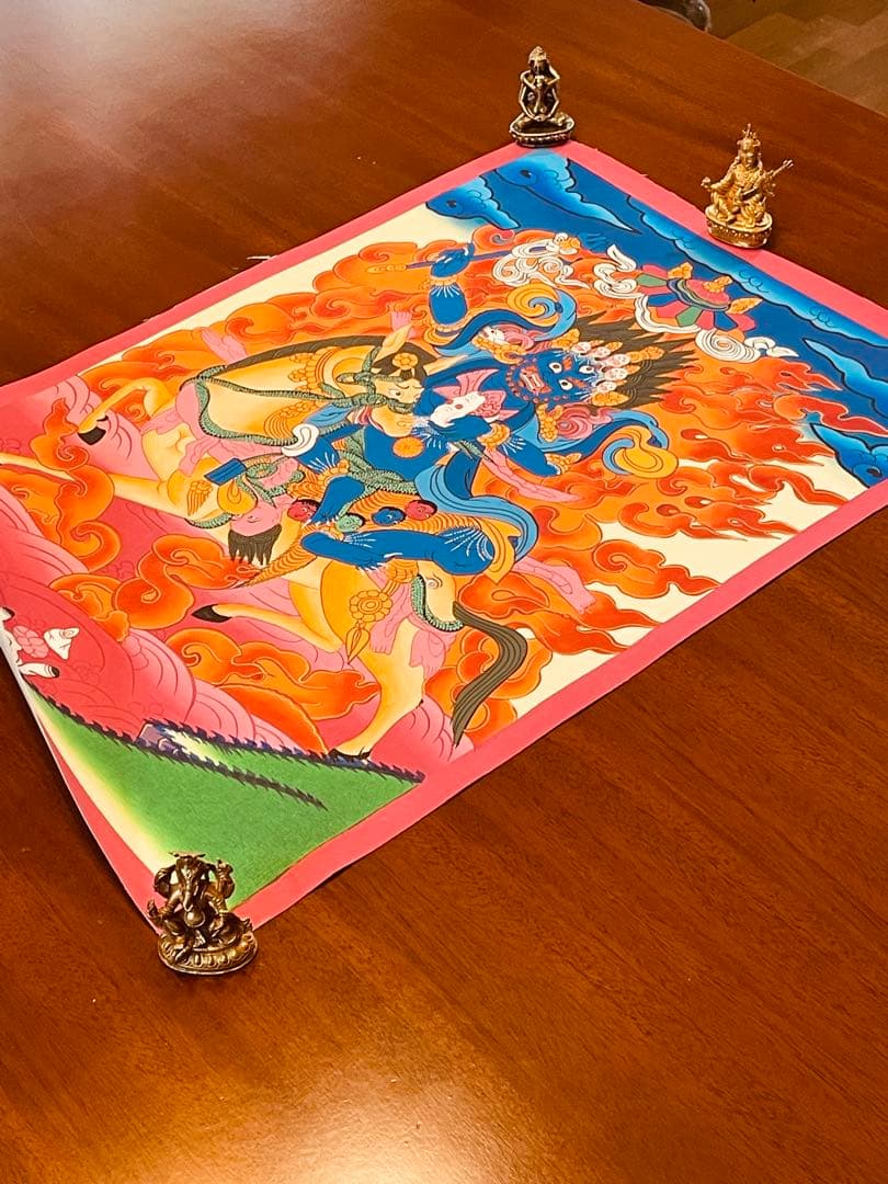 パルデン・ラモ Palden Lhamo 肉筆画 タンカ 曼荼羅 手描き 新品