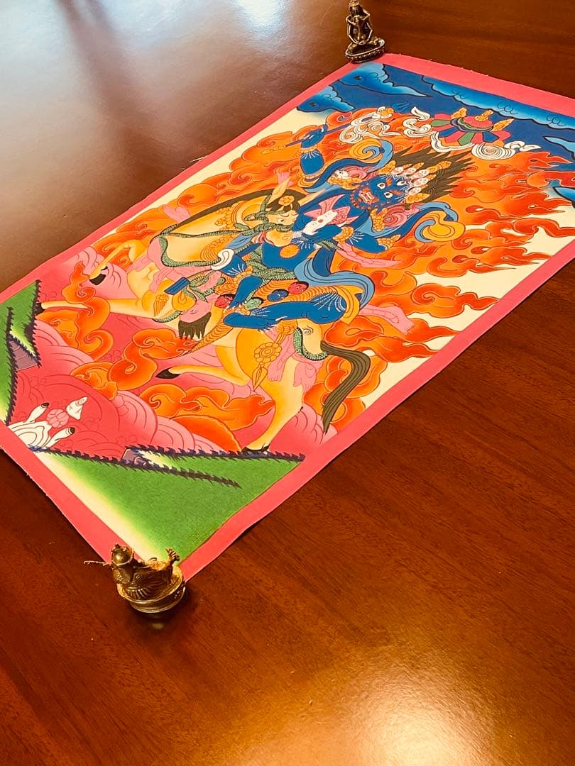 パルデン・ラモ Palden Lhamo 肉筆画 タンカ 曼荼羅 手描き 新品