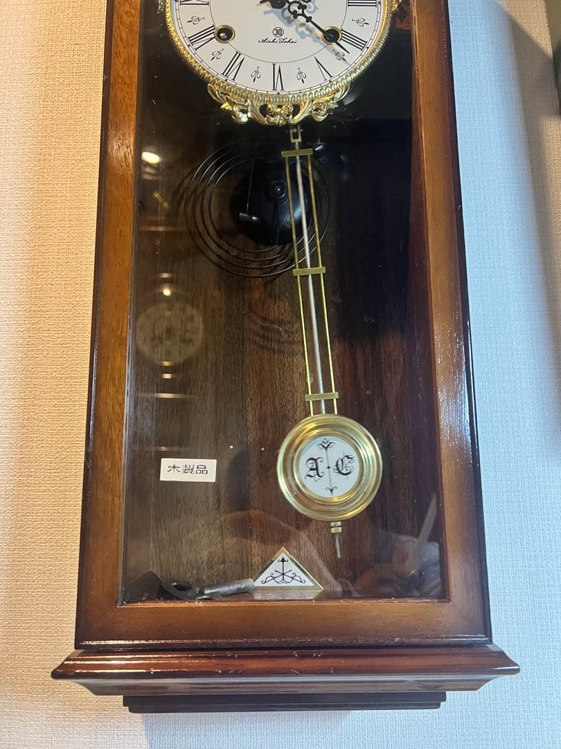 AICHI愛知30DAY振り子時計ゼンマイ掛け時計柱時計古時計昭和レトロ