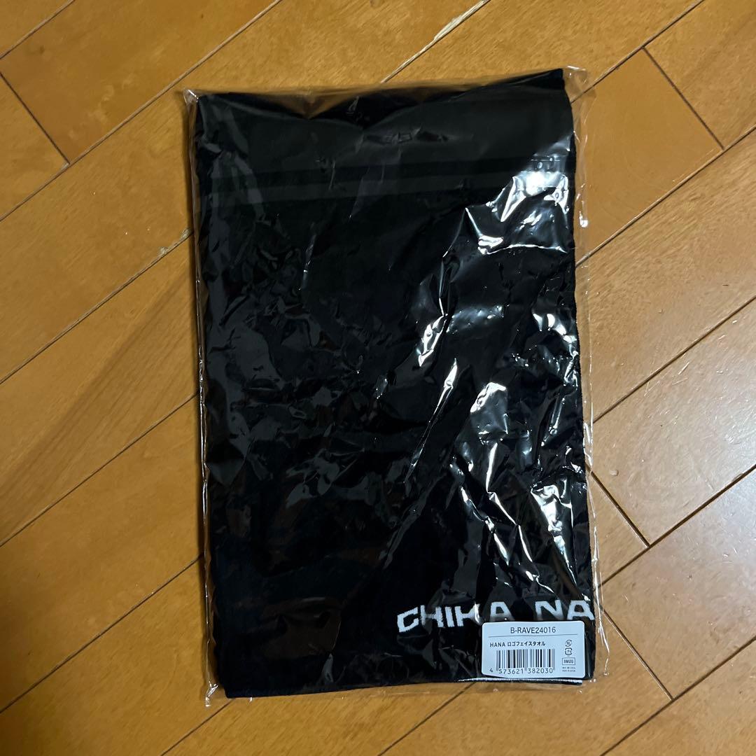 HANA ロゴフェイスタオル 黒