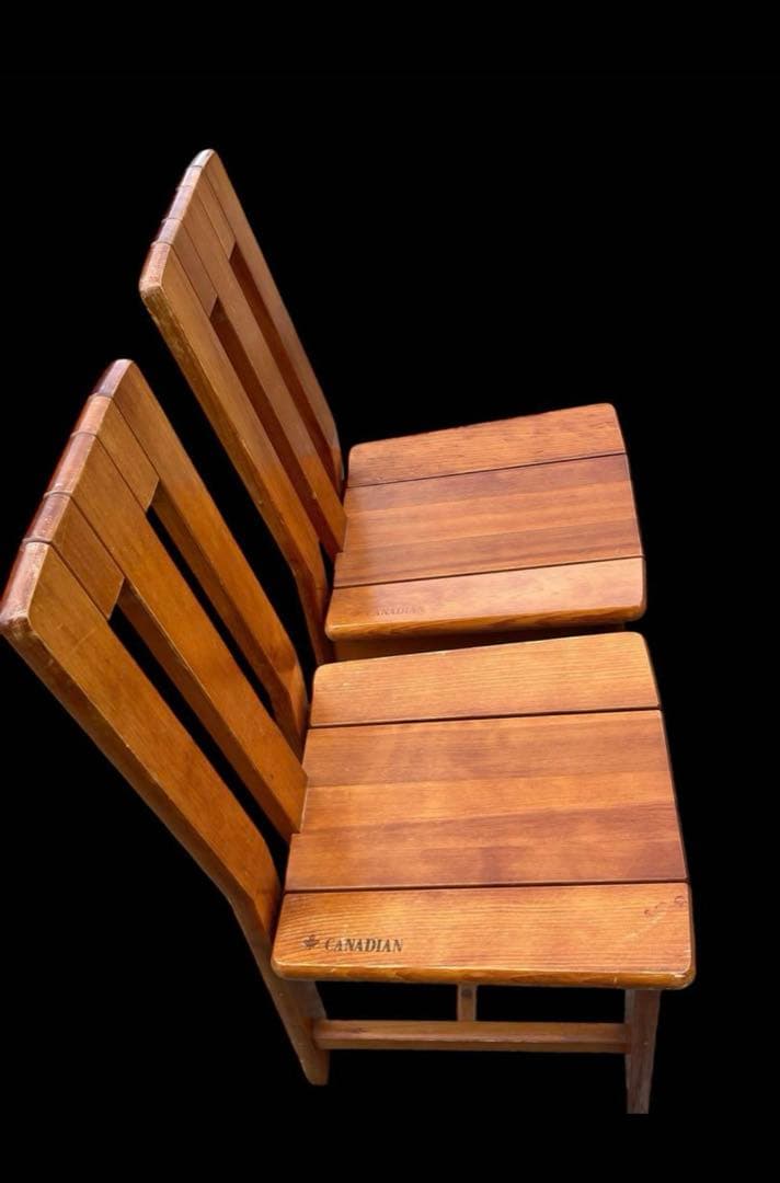 CANADIAN 木製ダイニングチェア 2脚セット