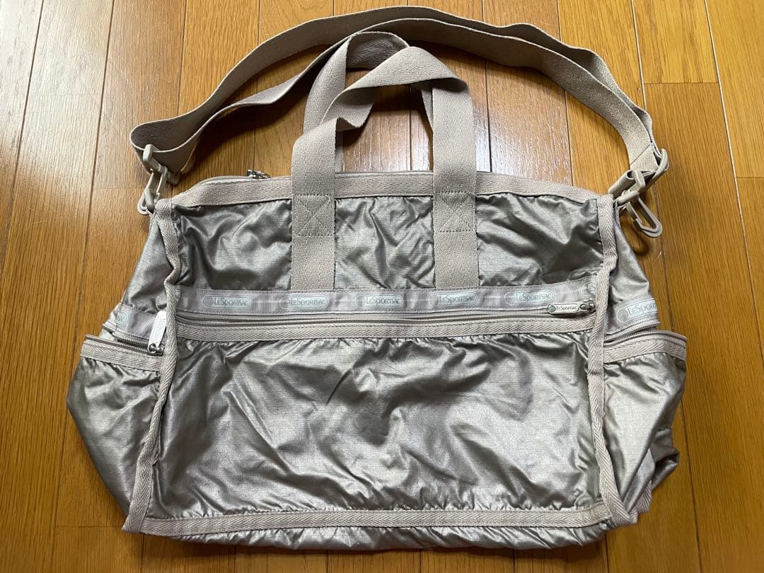 LeSportsac シャンパンゴールド　ミディアム　ボストンバック　ショルダー