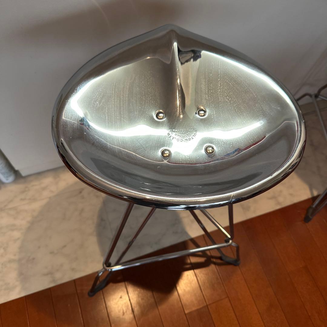 【Pina様限定】①メタル製ドロップ型スツール 高さ調整可能