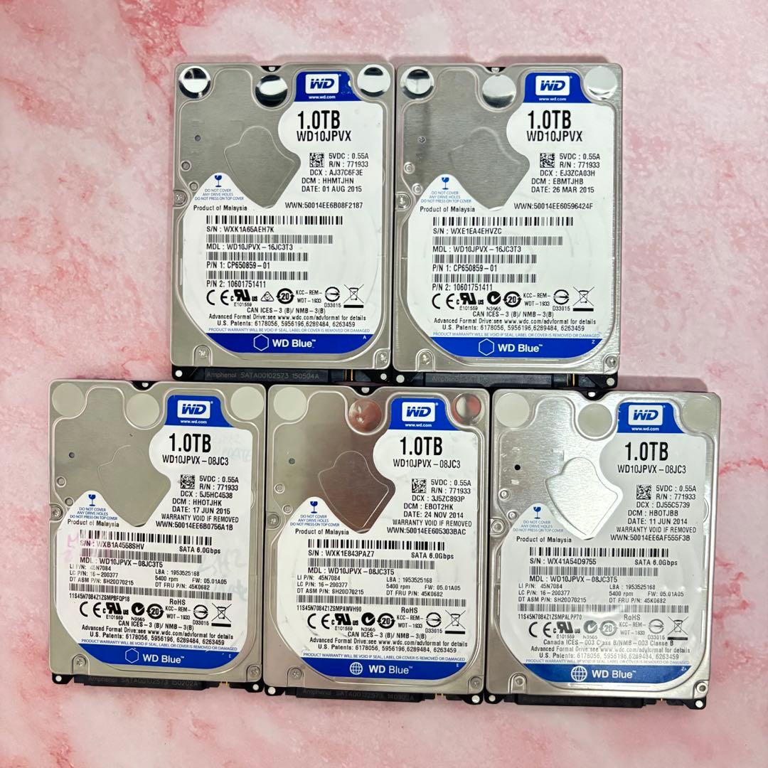 【1TB】【Western Digital製 統一】★2.5インチ★内臓HDD★