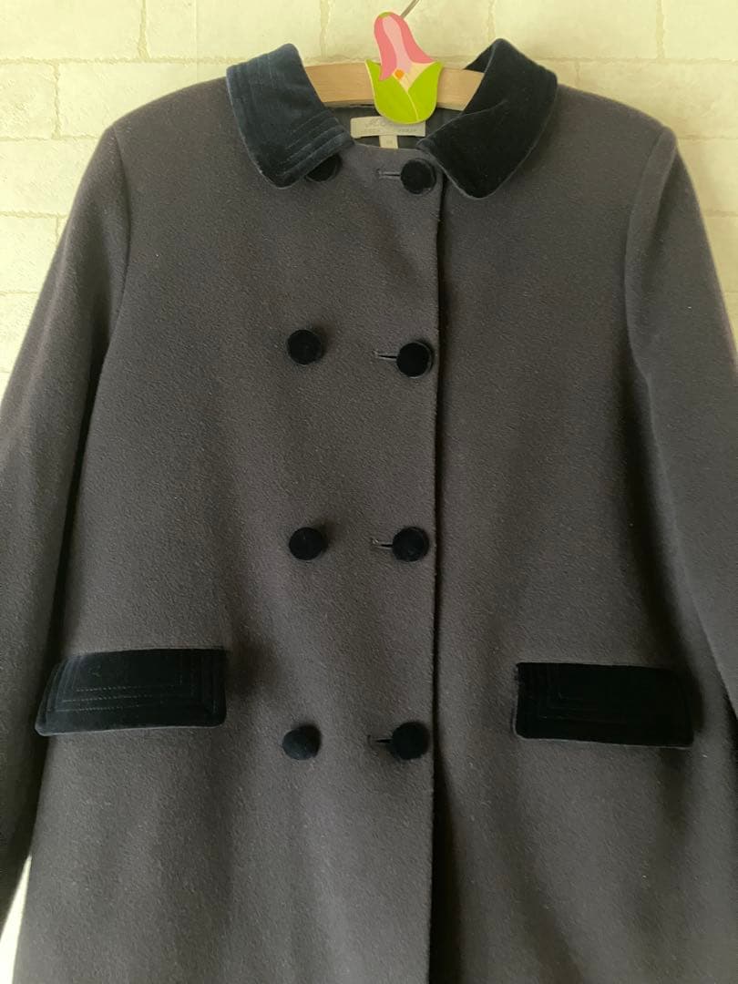 美品　イタリア製　140 ウール　ネイビーフォーマルコート　お受験　通塾