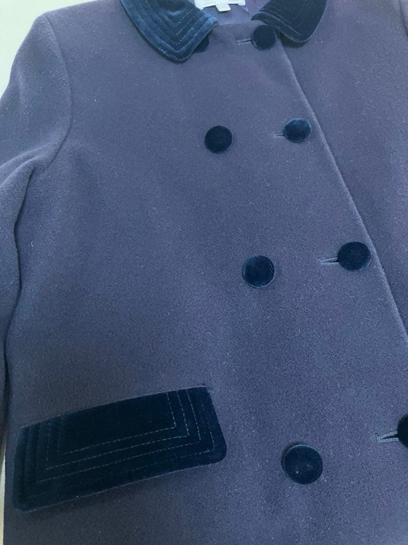 美品　イタリア製　140 ウール　ネイビーフォーマルコート　お受験　通塾