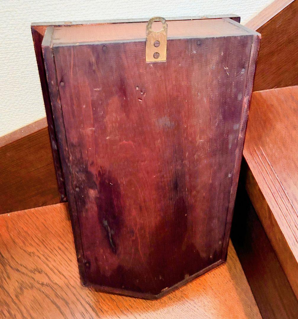 〈完動・美品〉今津菊次郎時計店　小さな角型変形ゼンマイ振り子時計 古時計
