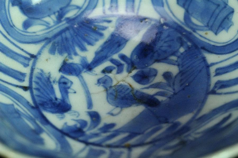 中国美術 染付 芙蓉手 碗 揃 五件(K-XA690)