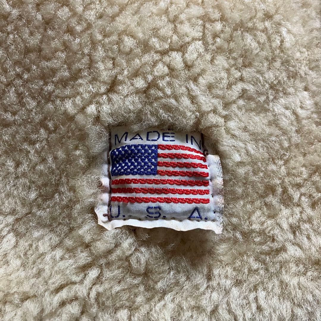 80's USA製 B3type 本革レザー ムートン ボンバーJKT L