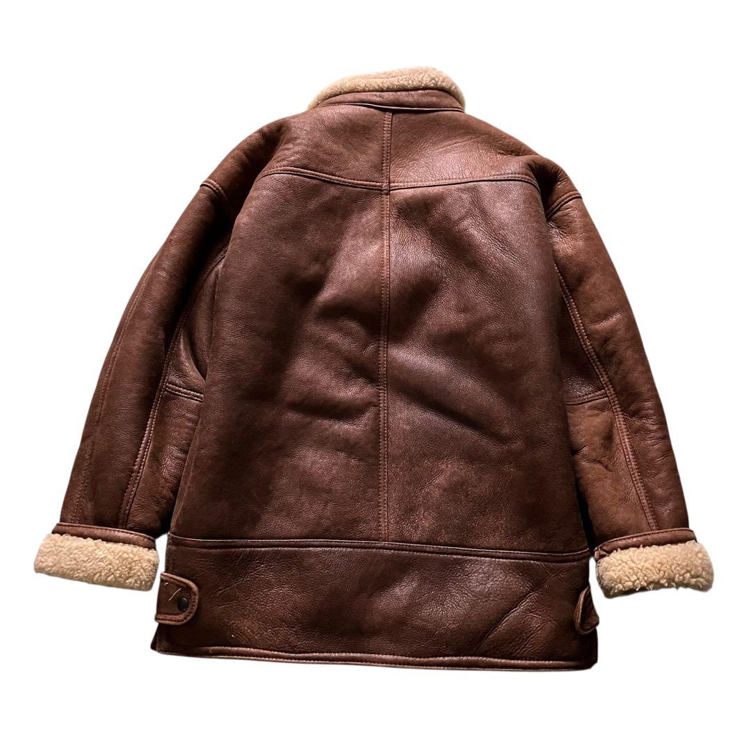 80's USA製 B3type 本革レザー ムートン ボンバーJKT L