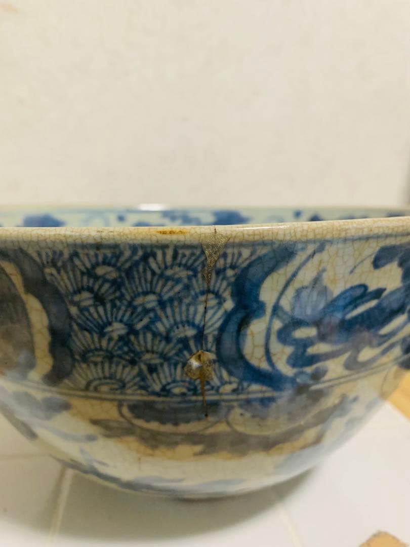 中国明時代風早期古伊万里染付大碗