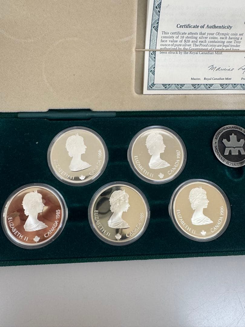 【希少】カナダカルガリーオリンピック　記念銀貨 1988年　10枚セット