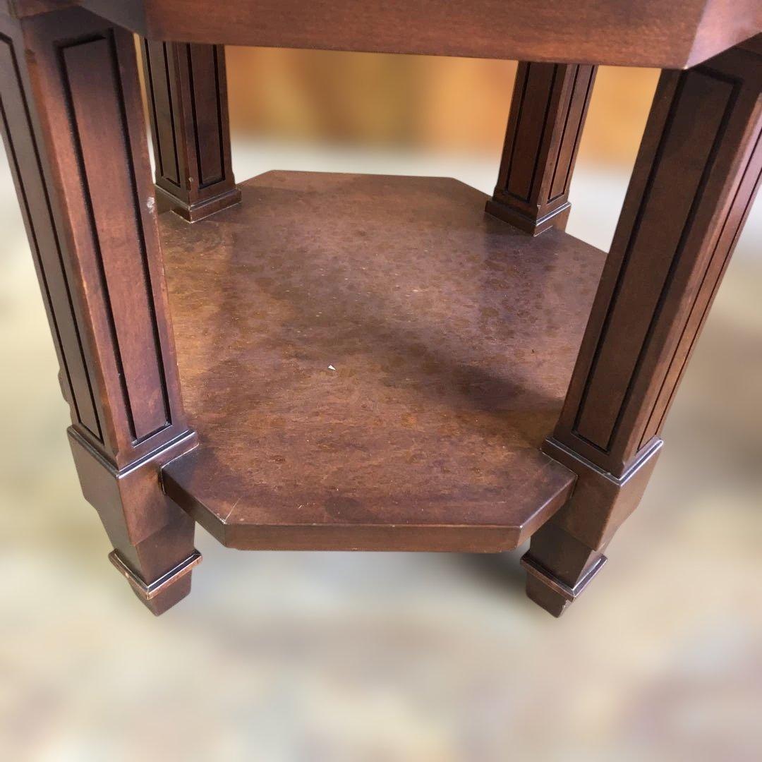 八角形の木製テーブル　アンティークテーブル　サイドテーブル　ミニテーブル