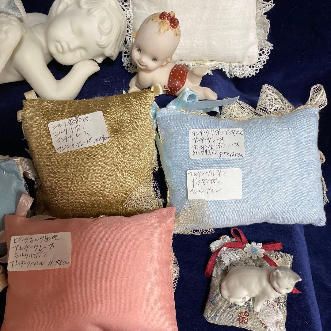アンティークミニクッション8個グーグリベビー猫のタマちゃん